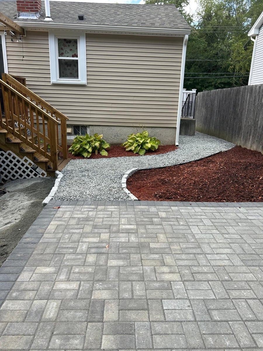 Paver Patio & Landscaping built by Levi Construction in RI & MA