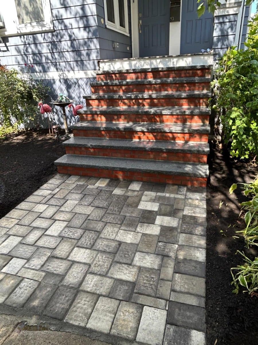 Paver Walkway & Steps built by Levi Construction in RI & MA
